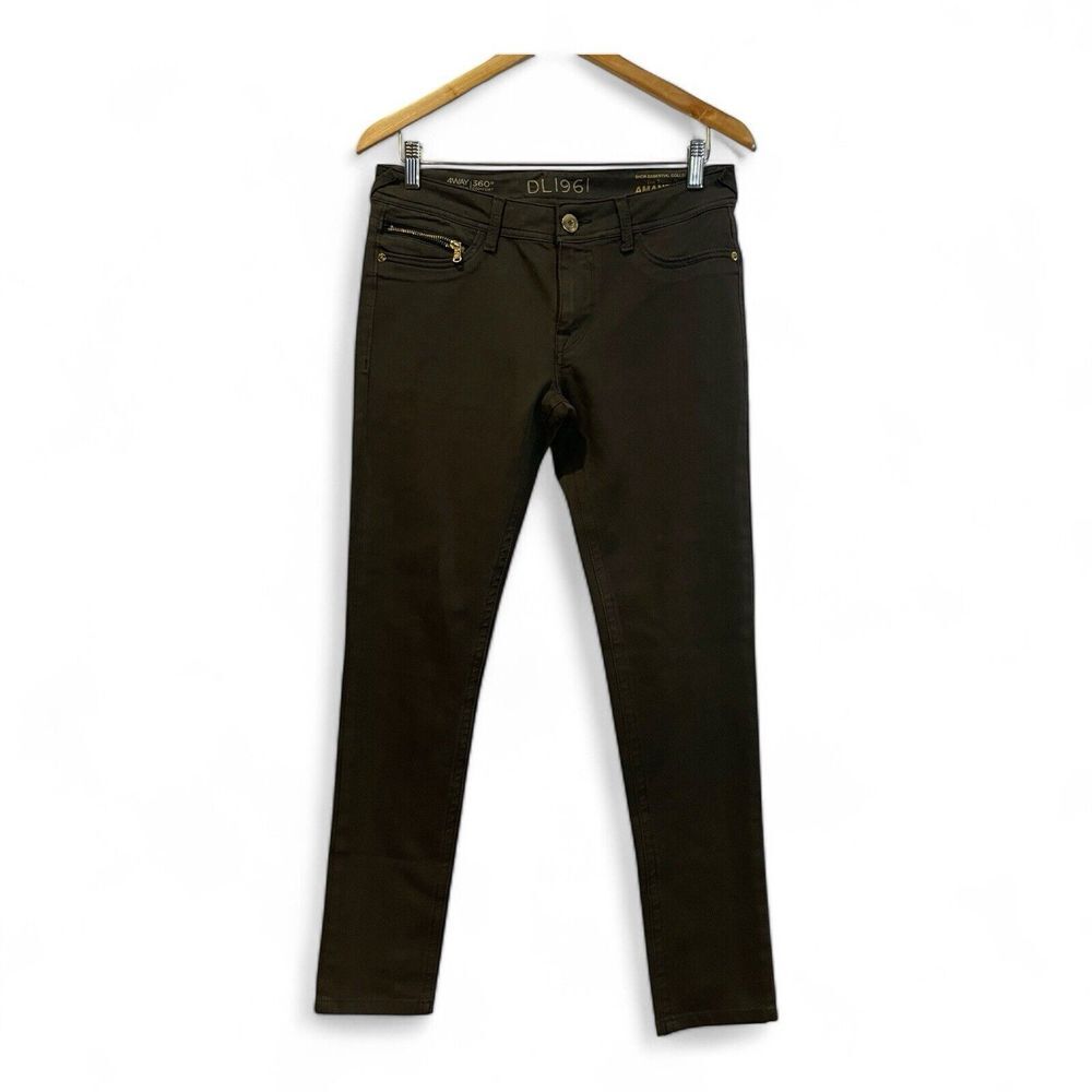 DL1961 AMANDA SKINNY ST. BARTHS SNOB‎ TRAVEL STRETCH DENIM JEANS Hunter Green 29
